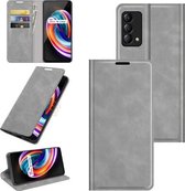 Voor OPPO Realme Q3 Pro Carnaval Retro-skin Business Magnetische Suction Leather Case met Houder & Kaartsleuven & Portemonnee (Grijs)