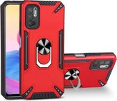 Voor Xiaomi Redmi Note 10 5G PC + TPU-beschermhoes met 360 graden draaibare ringhouder (rood)