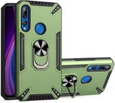 Voor Huawei Y9 Prime 2019 PC + TPU-beschermhoes met 360 graden draaibare ringhouder (donkergroen)