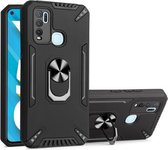 Voor vivo Y50 PC + TPU-beschermhoes met 360 graden draaibare ringhouder (zwart)