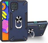 Voor Samsung Galaxy F62 PC + TPU-beschermhoes met 360 graden draaibare ringhouder (koningsblauw)