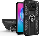 Voor Tecno Camon 16 Premier koolstofvezelpatroon PC + TPU-beschermhoes met ringhouder (zwart)