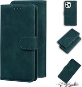 Skin Feel Pure Color Horizontale Flip Leren Case met Houder & Kaartsleuven & Portemonnee Voor iPhone 13 Pro Max (Groen)