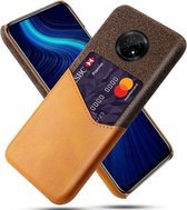 Voor Huawei Enjoy 20 Plus 5G Doek Textuur PC + PU lederen achterkant Schokbestendig hoesje met kaartsleuf (oranje)