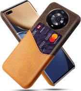 Voor Honor Magic3 Pro Doek Textuur PC + PU lederen achterkant Schokbestendig hoesje met kaartsleuf (oranje)