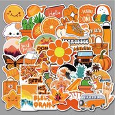 Akyol - Oranje stickers - Laptop stickers - Telefoon stickers - Stickers voor o.a. bullet journal, agenda, laptop, telefoon - Sticker set van 46 stuks