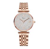 Longbo - Meibin - Dames Horloge - Rosé/Zilver - Glitter - 30mm (Productvideo)