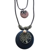 Ketting-Hout-Rond-Boom-Collier-80 cm-Charme Bijoux