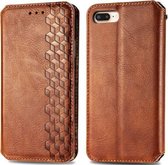 BukkitBow - Leather Case - Kunstleer - Wallet Case - Met Kaarthouder - Hoesje voor iPhone 7 Plus / 8 Plus – Bruin