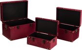 J-Line Set Van 3 Koffers Hoog Velvet Bordeaux Small