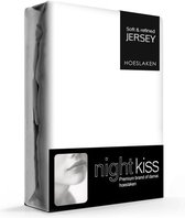 Nightkiss Dubbel Jersey Hoeslaken (tot 25 cm hoog) - Eenpersoons - 80x210 cm - Wit