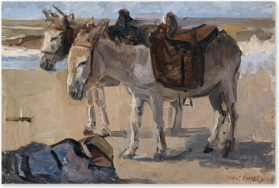 Graphic Message - peinture sur toile - deux ânes - Isaac Israels - reproduction d'art - plage