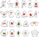 Bakvormen | Kerstmis | Kerstversiering | Roestvrijstaal | 22 Stuks | Uitsteekvormen