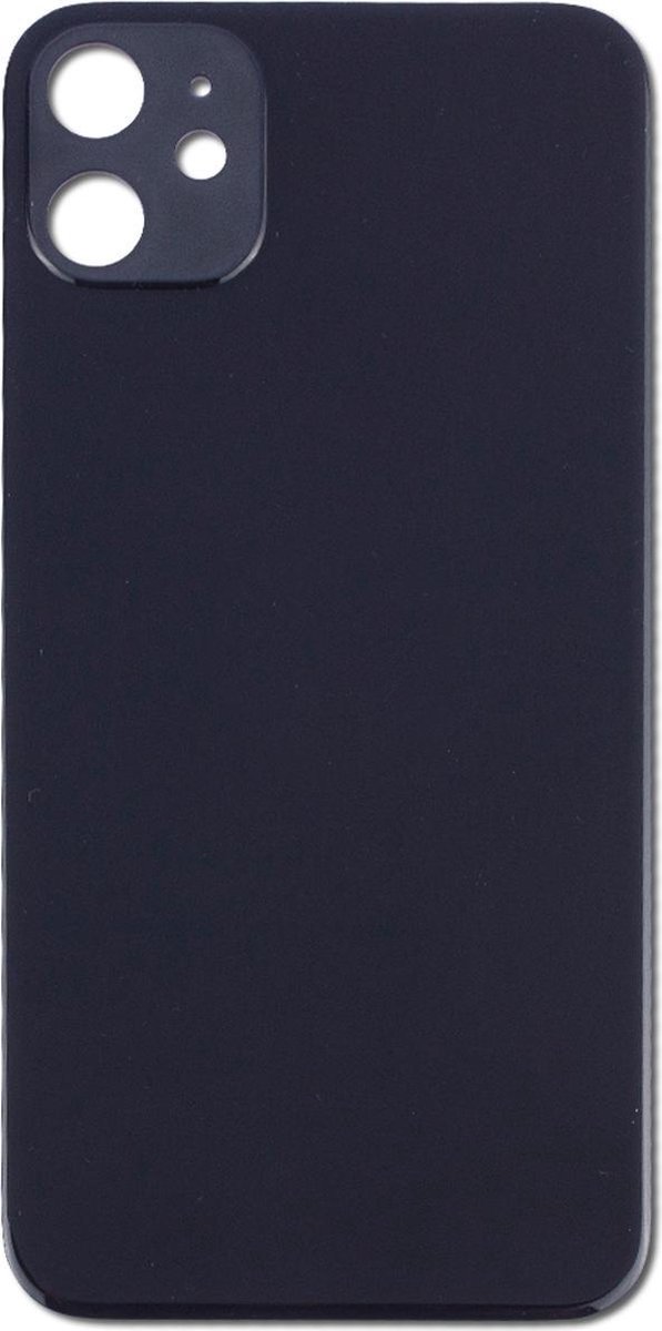 iPhone 11 - Achterkant glas / Back cover glas / Behuizing glas - Big Hole - Zwart