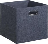 Five® Opvouwbare opbergbox blauwgrijs 31x31x31 cm - Grijs - Opvouwbaar