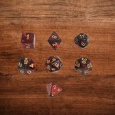 Dobbelsteen setje - PolyDice Black & red dark dobbelstenen voor o.a. Dungeons & Dragons