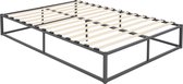 ML-Design metalen bed antraciet, 140x200 cm, gemaakt van gepoedercoat stalen frame