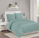 The Linen Collection - Dekbedovertrekset - Katoensatijn - Sea Green - 240x220 - 300 Thread Count