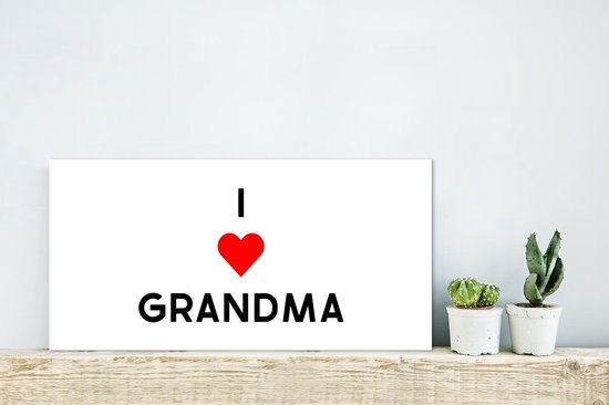 Décoration murale Métal - Peinture Aluminium Industriel - Proverbes - Grand-mère - J'aime grand-mère - Citations - 40x20 cm - Dibond - Photo sur aluminium - Décoration murale industrielle - Pour le salon/chambre