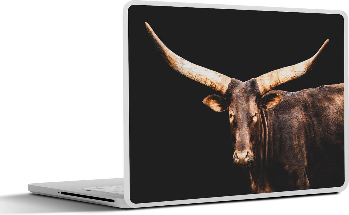 Afbeelding van product SleevesAndCases  Laptop sticker - 17.3 inch - Koe- Watussi - Zwart