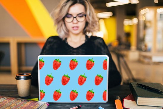 Sticker pour ordinateur portable - 11,6 pouces - Fraise - Motif - Été