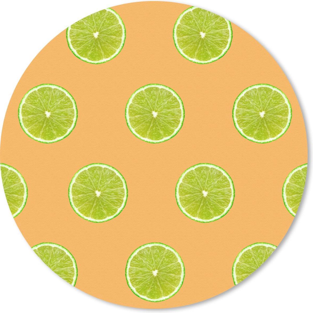 Muismat rond 20x20 cm - Mousepad Limoen - Pastel - Patronen - Ronde muismatten