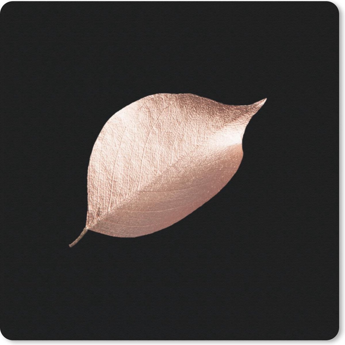Muismat 30x30 cm - Mousepad Goud - Roze - Blad - Muismatten