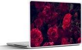 Sticker ordinateur portable - 14 pouces - Roses - Rouge - Zwart