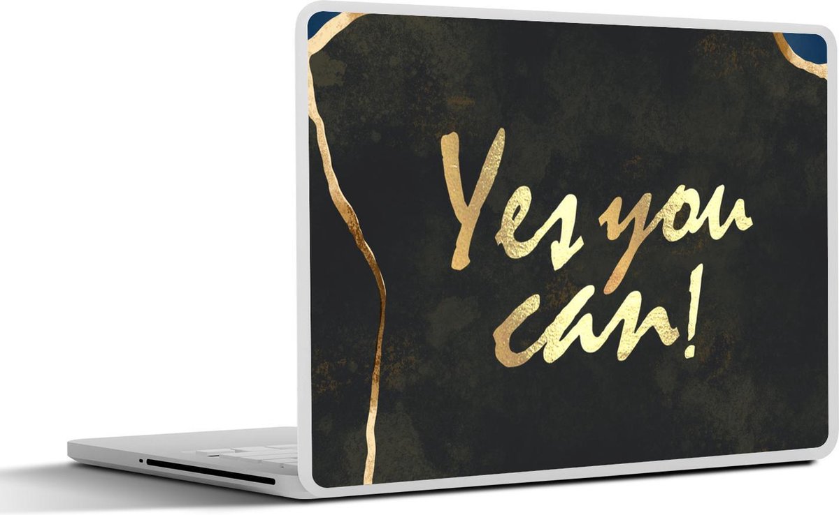 Laptop sticker - 13.3 inch - Quote - Motivatie - Goud - Zwart - 31x22,5cm - Laptopstickers - Laptop skin - Cover