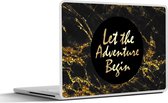 Laptop sticker - 15.6 inch - Quote - Outdoor - Goud - Marmer - 36x27,5cm - Laptopstickers - Laptop skin - Cover