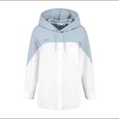 Svyent lichtblauw hoodie top/white blouse