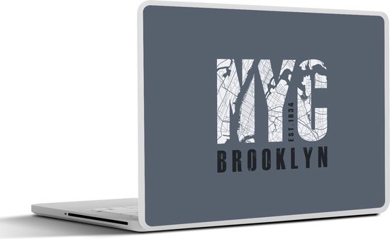 Autocollant pour ordinateur portable - 11,6 pouces - New York - Brooklyn - Blauw - 30x21cm - Autocollants pour ordinateur portable - Peau pour ordinateur portable - Couverture
