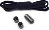 veters - (zwart) - niet strikken - elastische veters - no tie - schoenveters - sportveters - rond - schoenveters - kinderveters