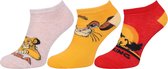 3x beige-geel-rode sokken met Simba DISNEY motief
