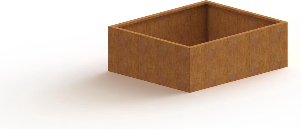 Cortenstaal plantenbak - Rechthoek - 120x100x80cm - Roestkleur - Zonder bodem - MySteel