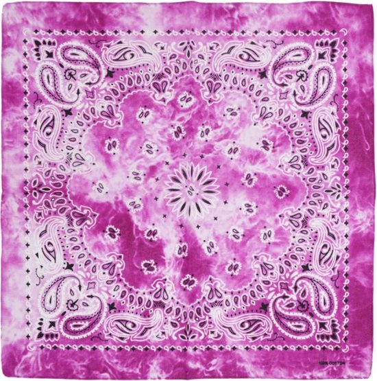 Fako Fashion® - Paisley Bandana - Tie Dye - Acid Wash - Fuchsia