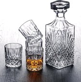 Luxaliving - Whiskey Glazen set met Karaf - 6 Glazen met Kristal gevormd Karaf