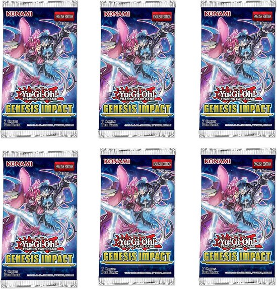 6x Yu-Gi-Oh TCG Genesis Impact Booster Pack - GEIM Booster packs Engelse Versie - 1st Edition - pakjes YuGiOh Genesis Impact kaarten - 7 kaarten per pakje - Collectors Rare - Yugioh cards - boosters - Verzamelkaarten - Verzamel Kaarten - Verzamelen