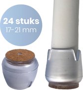 Stoelpoot Beschermers – Vilt – Ronde Doppen - 17-21mm - Transparant