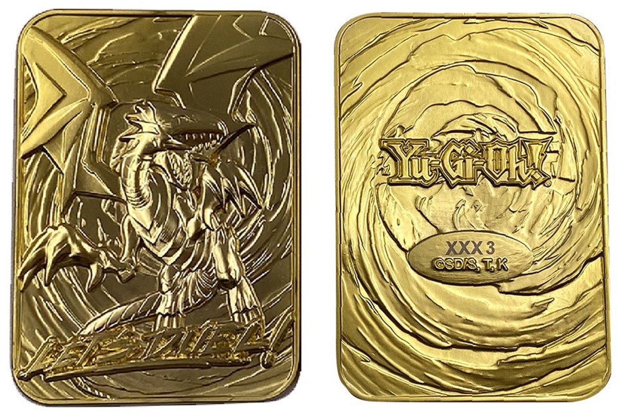 Yu-Gi-Oh! Replica Card Blue Eyes White Dragon (gold plated)