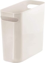 Papierbak -MDesign Slim 5.7L Capaciteit Afvalbak - Afvalpapier Bin met geïntegreerde kunststofhandgrepen - Compact Afvalbak voor badkamer, keuken of kantoor - Cream - (WK 02122)