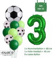 Voetbal Verjaardag * Ballonnen Set 3 Jaar * Hoera 3 Jaar * Jarig Voetbal * Voetbal Fan * Snoes * 80 CM * Voetbal Versiering * Birthday