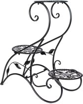 Smeedijzeren plantenrek zwart 60 cm hoog