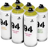 MTN 94 Oregano Green - groene spuitverf - 6 stuks - 400ml lage druk en matte afwerking