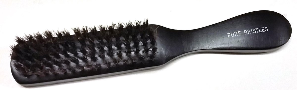 Old Barbers Echt Haren Baardborstel- Groot -Zwart-Rechthoekig-Lang 21 cm.