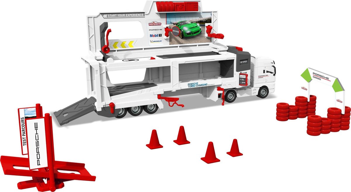 Majorette MAN TGX Truck Porsche Experience + 2 Voertuigen - 27cm - Voertuigen - Die-Cast - Vanaf 3 jaar - Speelgoedvoertuig