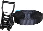 Eindloze Spanband 25 mm 1,5 ton 6M - Zwarte band en hardware