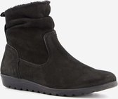 Hush Puppies gevoerde suede dames enkellaarsjes - Zwart - Maat 42