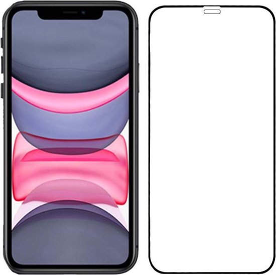 Smartphonica iPhone 11 full cover tempered glass screenprotector van gehard glas met afgeronde hoeken geschikt voor iPhone 11