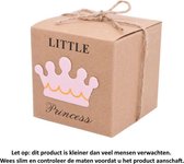 10 Kleine Vierkante Doosjes met touwtjes en 'Little Princess' opdruk - Karton - Traktatie Trouwerij - Housewarming - Babyshower - Cadeautje - Cookie - Snoep - 5 x 4.8 x 4.8 cm
